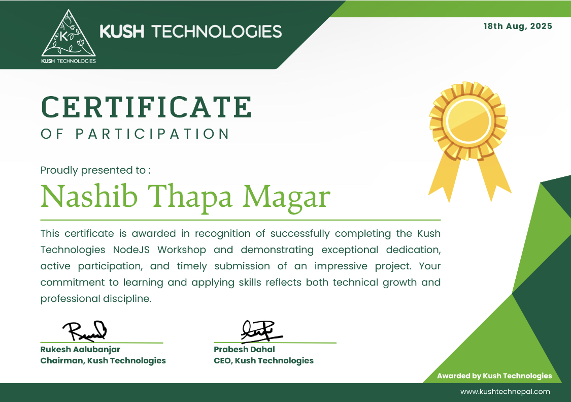 MERN Stack Certificate